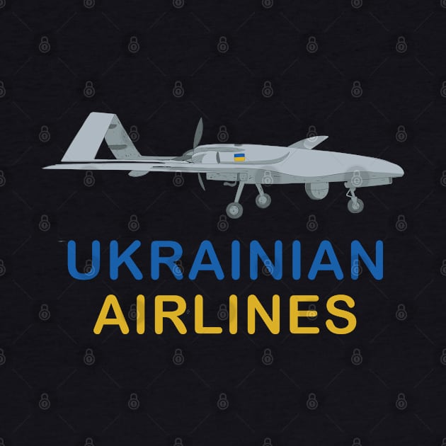 Bayraktar TB2 Airplane Turkish Drone with Ukrainian Flag by Ukraine Prints